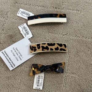 J.Crew Leopard and Tortoise Hair Clip Set